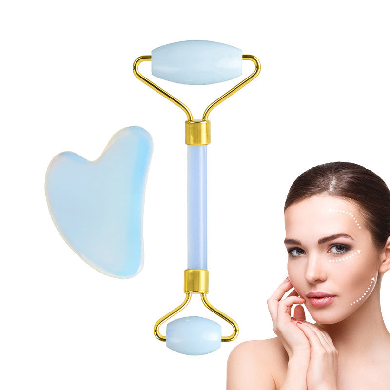 Rouleau de massage facial en pierre de gouache – Soin naturel et apaisant pour une peau éclatante