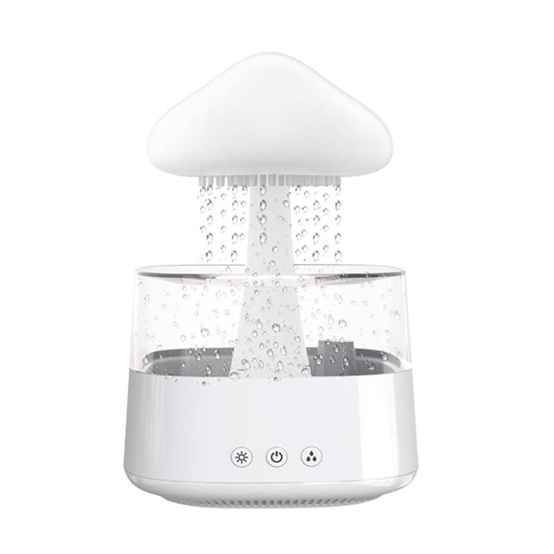 Humidificateur de bureau 2-en-1 Nuage de Pluie & Lampe Champignon et goutte active